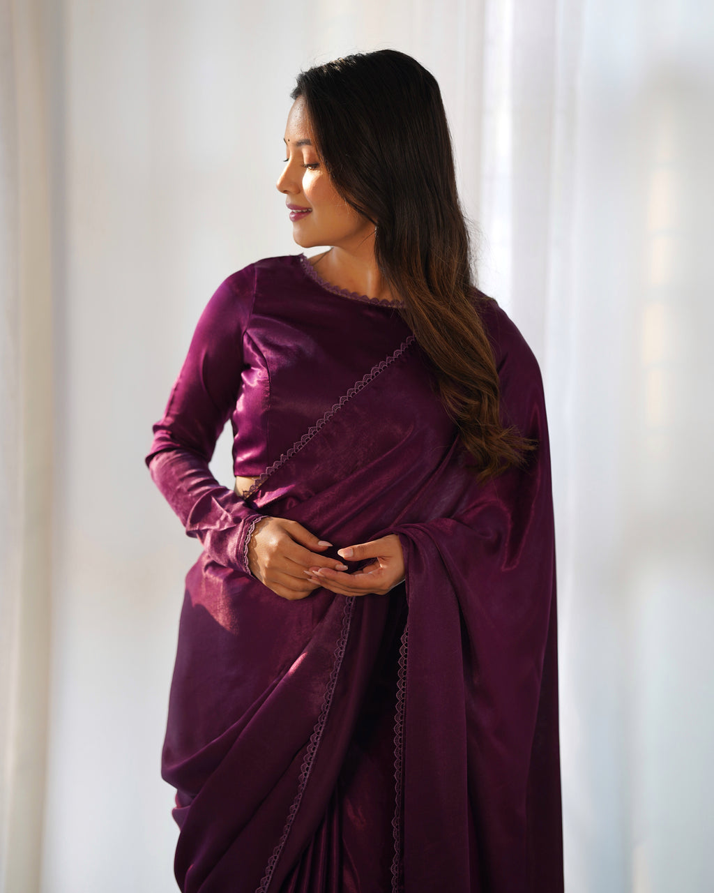 Ready To Wear Predrapped Ready To Wear Saree With Full Stitched Blouse Premium Marble Velvet Fabric
