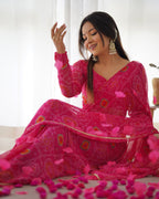 New Ready To Wear Pre Drapped Pure Soft Light Weight Chiffon Saree With Full Stitched Blouse
