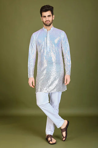 Ombre Yellow Designer Men's Kurta in Real Georgette gents kurta