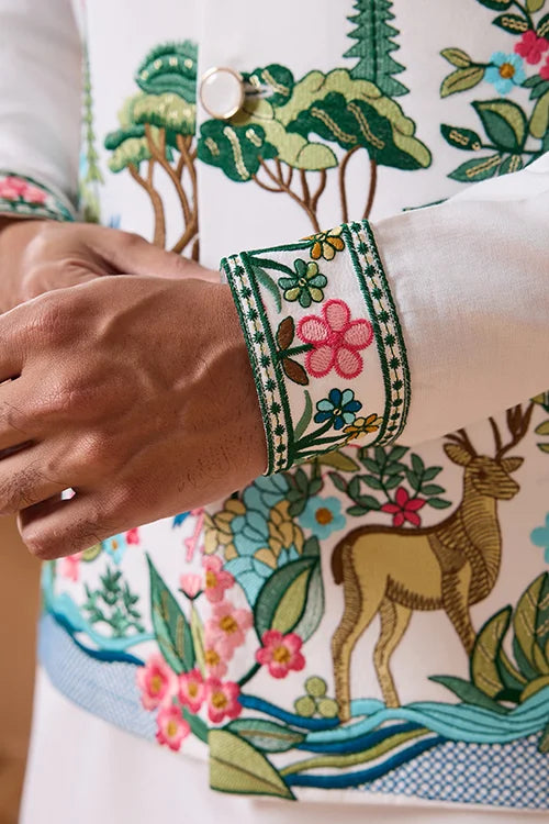 Vantara Style Premium White Mens Wear Koti Kurta Collection