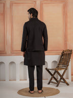 Premium Black Color Special Koti Kurta Set for Mens Wear
