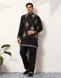Premium Wedding Black Koti Kurta Pajama for Mens Wear