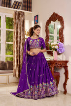 Premium Pure Crepe Silk Heavy Embroidery Wedding Lehenga Choli Set with Dupatta
