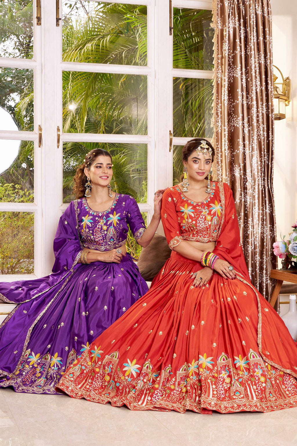 Premium Pure Crepe Silk Heavy Embroidery Wedding Lehenga Choli Set with Dupatta
