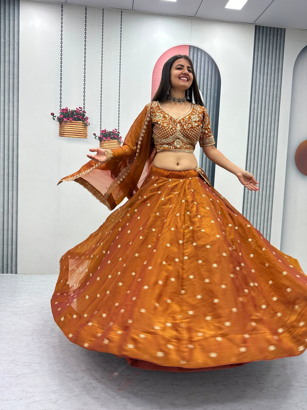 Premium Mosh Thread Embroidery Festive Lehenga Choli
