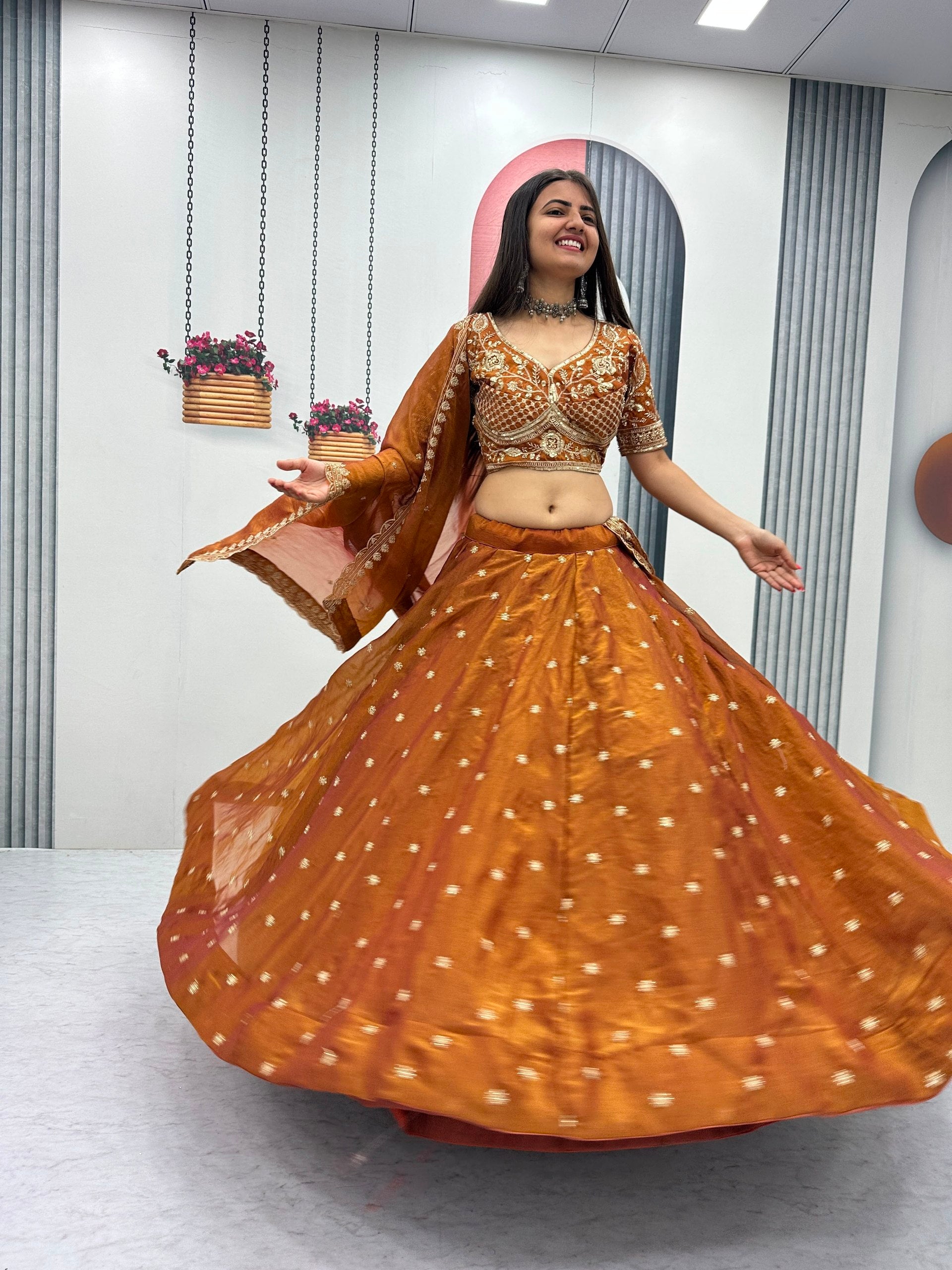 Premium Mosh Thread Embroidery Festive Lehenga Choli
