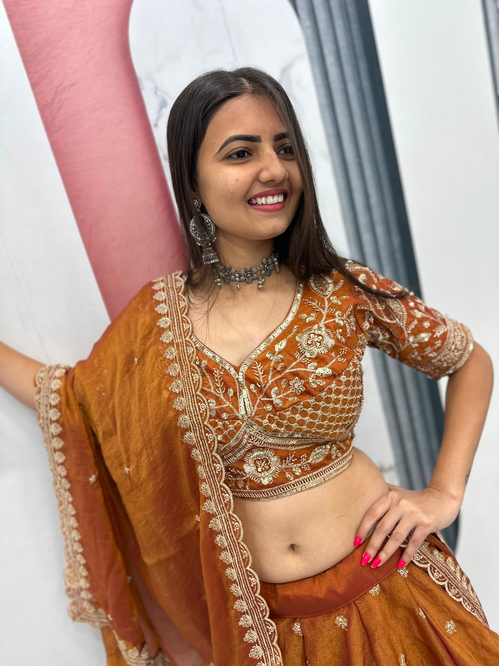 Premium Mosh Thread Embroidery Festive Lehenga Choli
