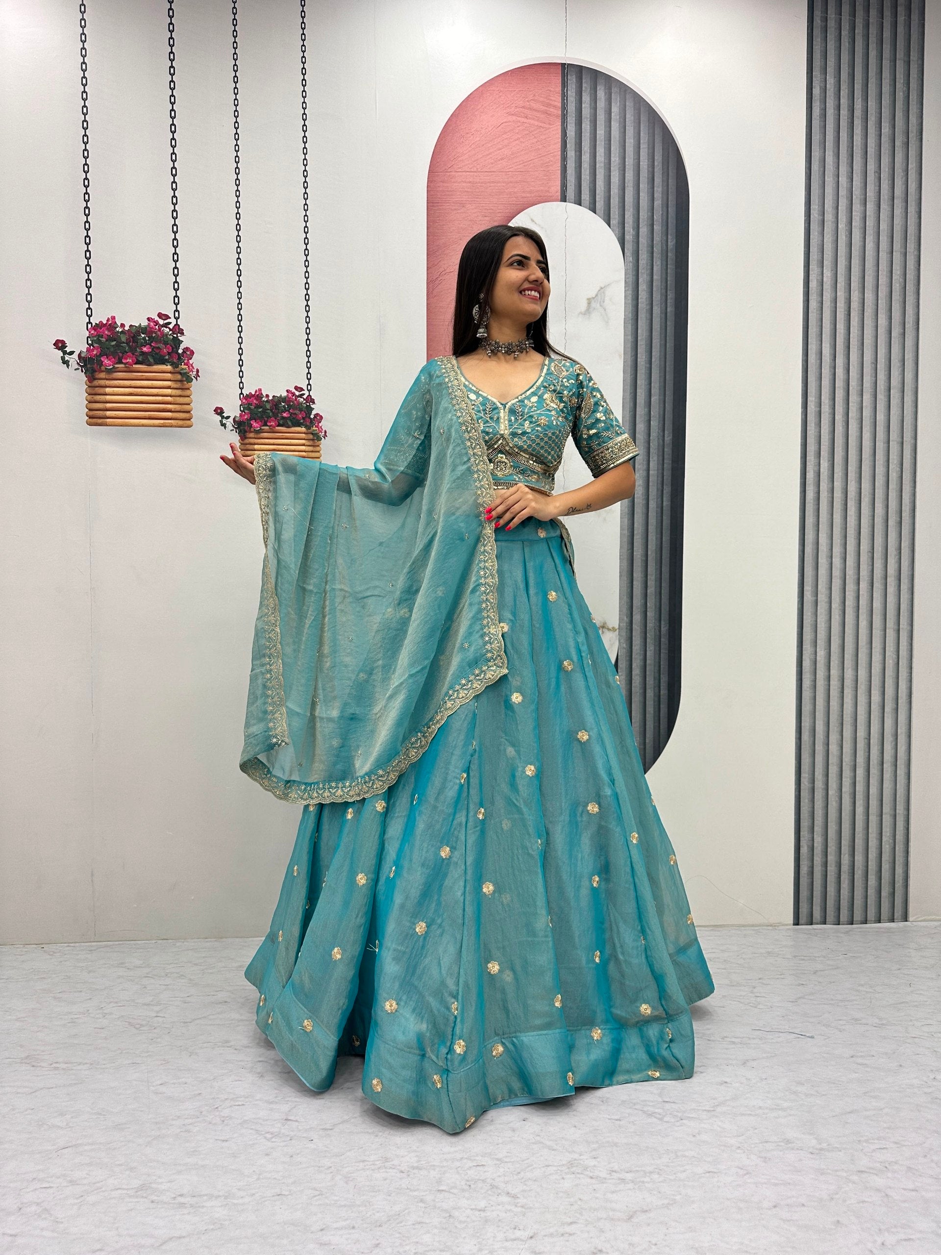 Premium Mosh Thread Embroidery Festive Lehenga Choli
