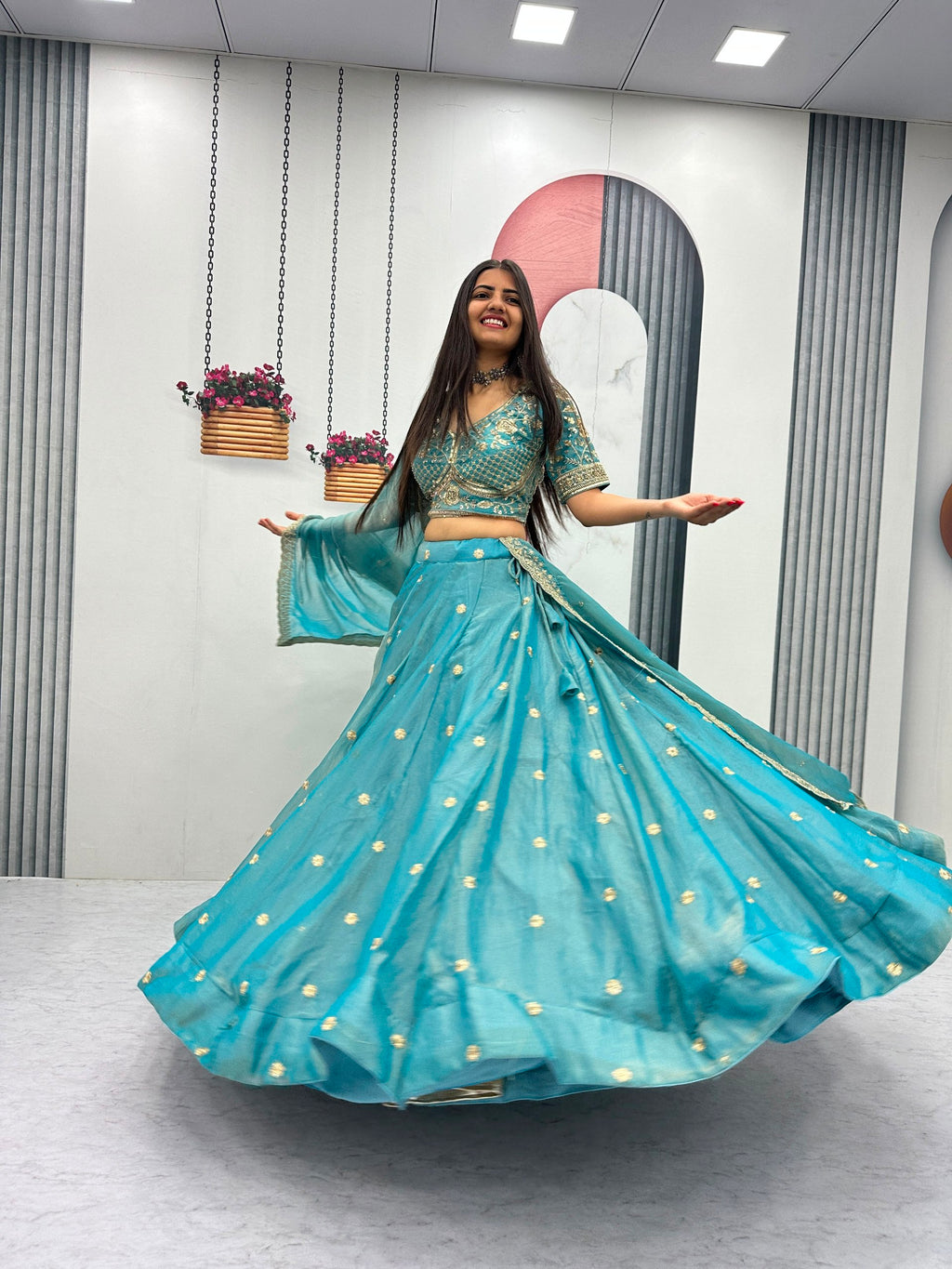 Premium Mosh Thread Embroidery Festive Lehenga Choli
