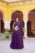 Premium Fendi Sequins Embroidered Lehenga Choli  Set for Women
