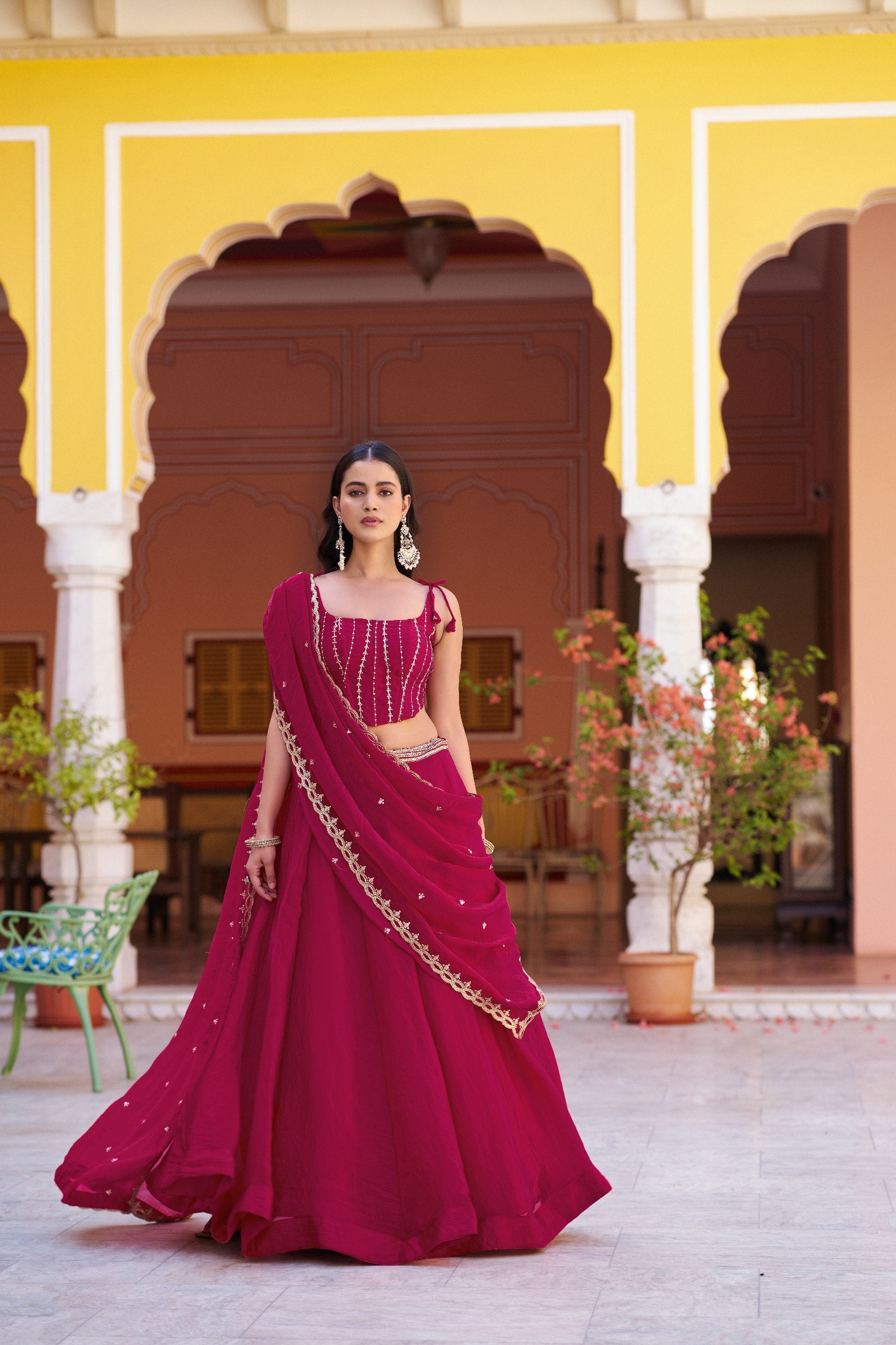 Premium Fendi Sequins Embroidered Lehenga Choli  Set for Women
