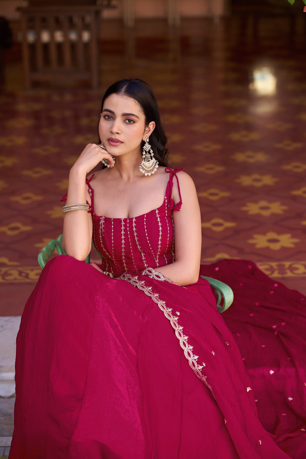 Premium Fendi Sequins Embroidered Lehenga Choli  Set for Women
