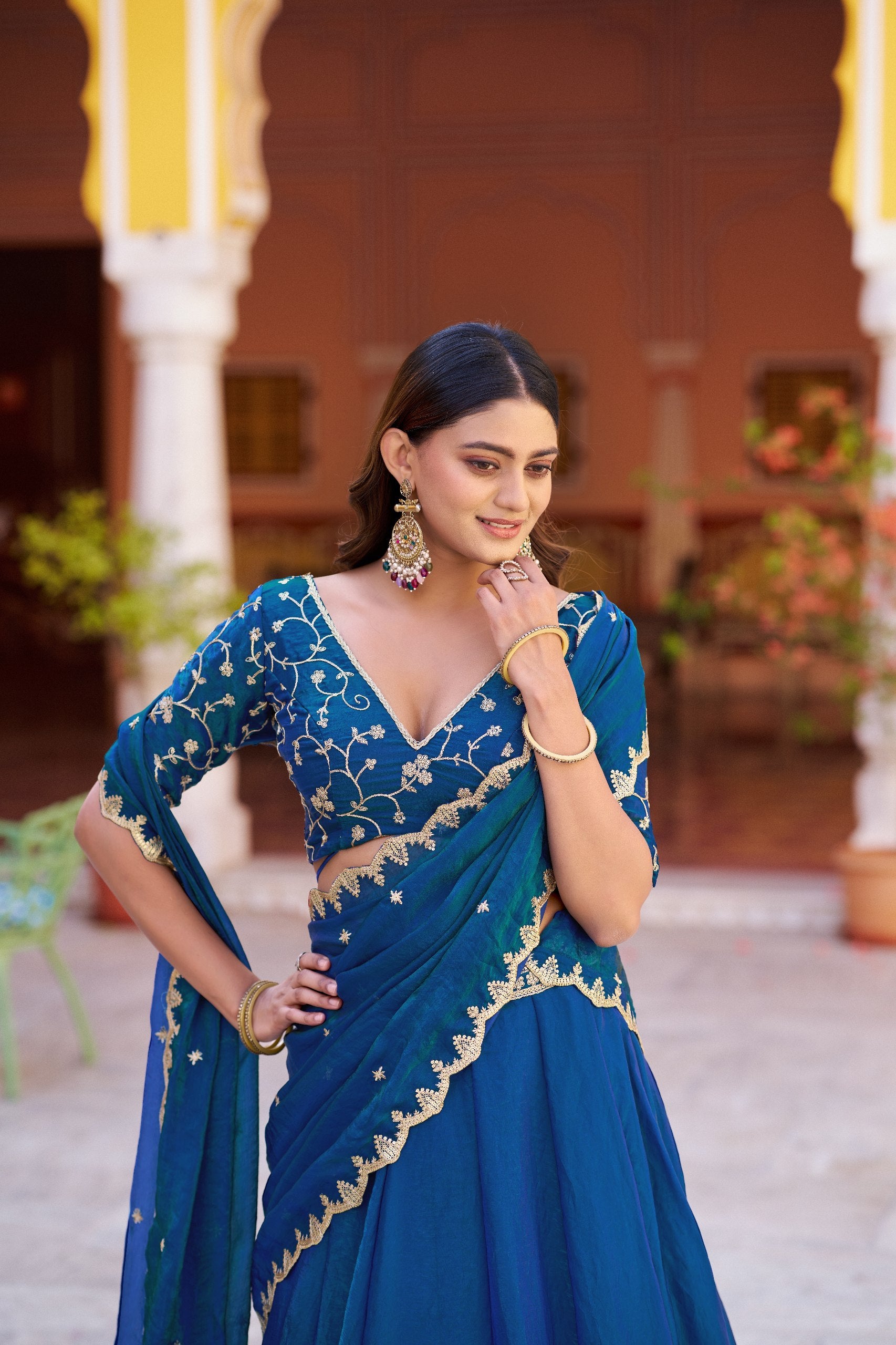 Premium Fendi Sequins Embroidered Lehenga Choli  Set for Women
