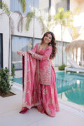 Premium Fendi Crush Zari Sequins Sharara Set With Dupatta
