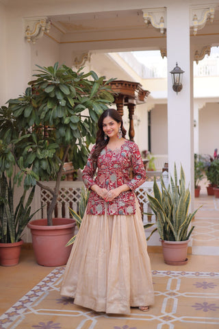 Premium Jacquard Weaving Lehenga & Blouse Set