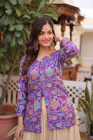 Premium Jacquard Weaving Lehenga & Blouse Set