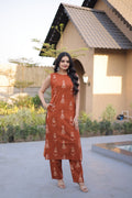 Premium Printed Cotton Kurti with Pant Set for Women
