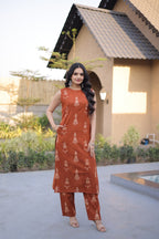 Premium Printed Cotton Kurti with Pant Set for Women
