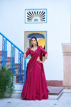Premium NC Silk Sequins Embroidered Lehenga Choli with Dupatta Set for Women
