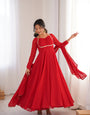Premium Georgette Red Anarkali Gown with Dupatta