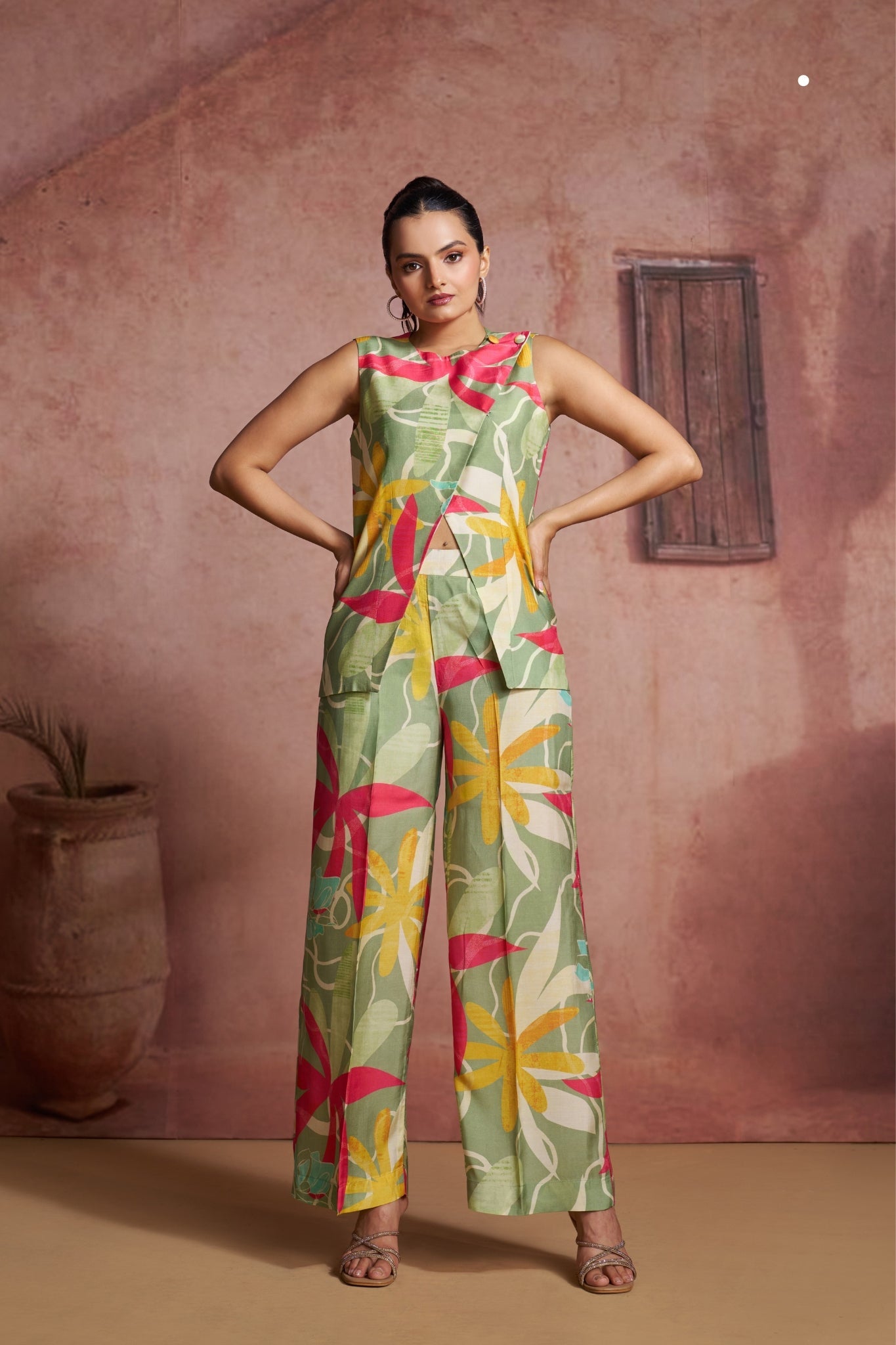 Premium Pure Muslin Silk Floral Co Ord Set