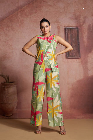 Premium Pure Muslin Silk Floral Co Ord Set
