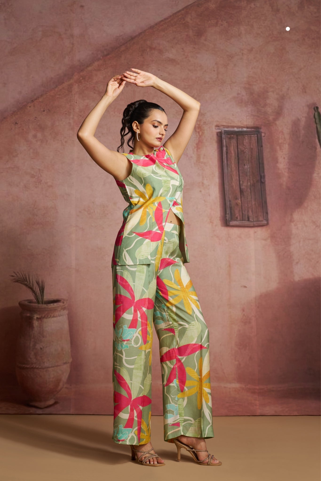 Premium Pure Muslin Silk Floral Co Ord Set