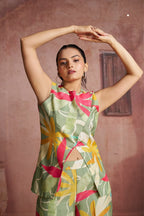 Premium Pure Muslin Silk Floral Co Ord Set