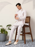 Elegant Wedding Special White Koti Kurta Pajama Set
