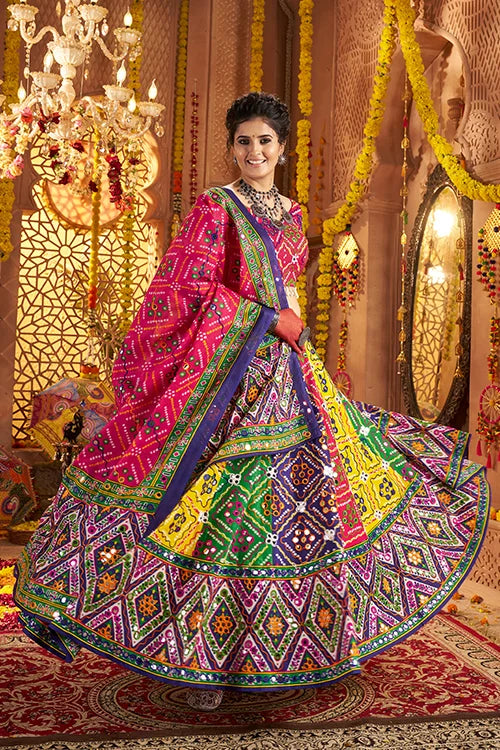 Multi Color Organic Cotton Chaniya Choli for Navratri