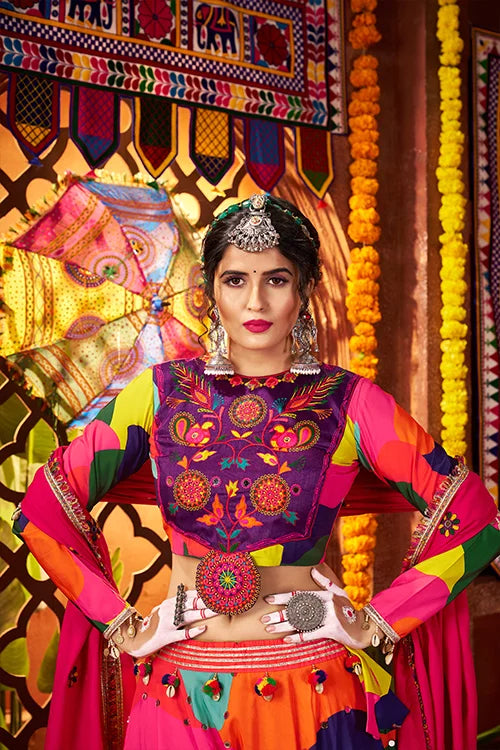 Traditional Mirror Chaniya Choli for Navratri Garba