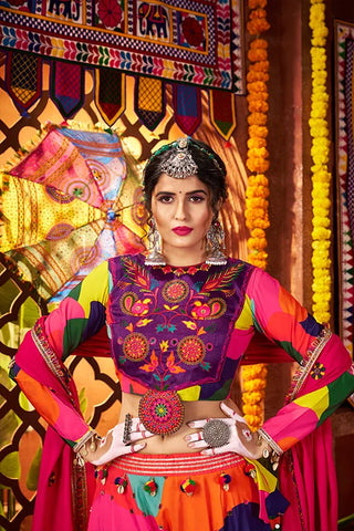 Traditional Mirror Chaniya Choli for Navratri Garba