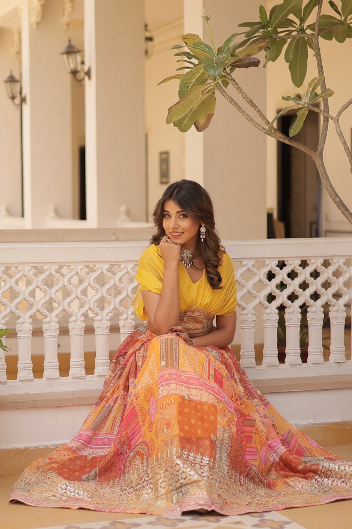 Stunning Printed With Foil Embroidery Work Lehenga Choli
