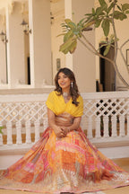 Stunning Printed With Foil Embroidery Work Lehenga Choli
