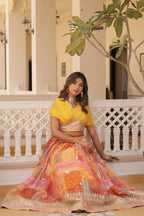Stunning Printed With Foil Embroidery Work Lehenga Choli
