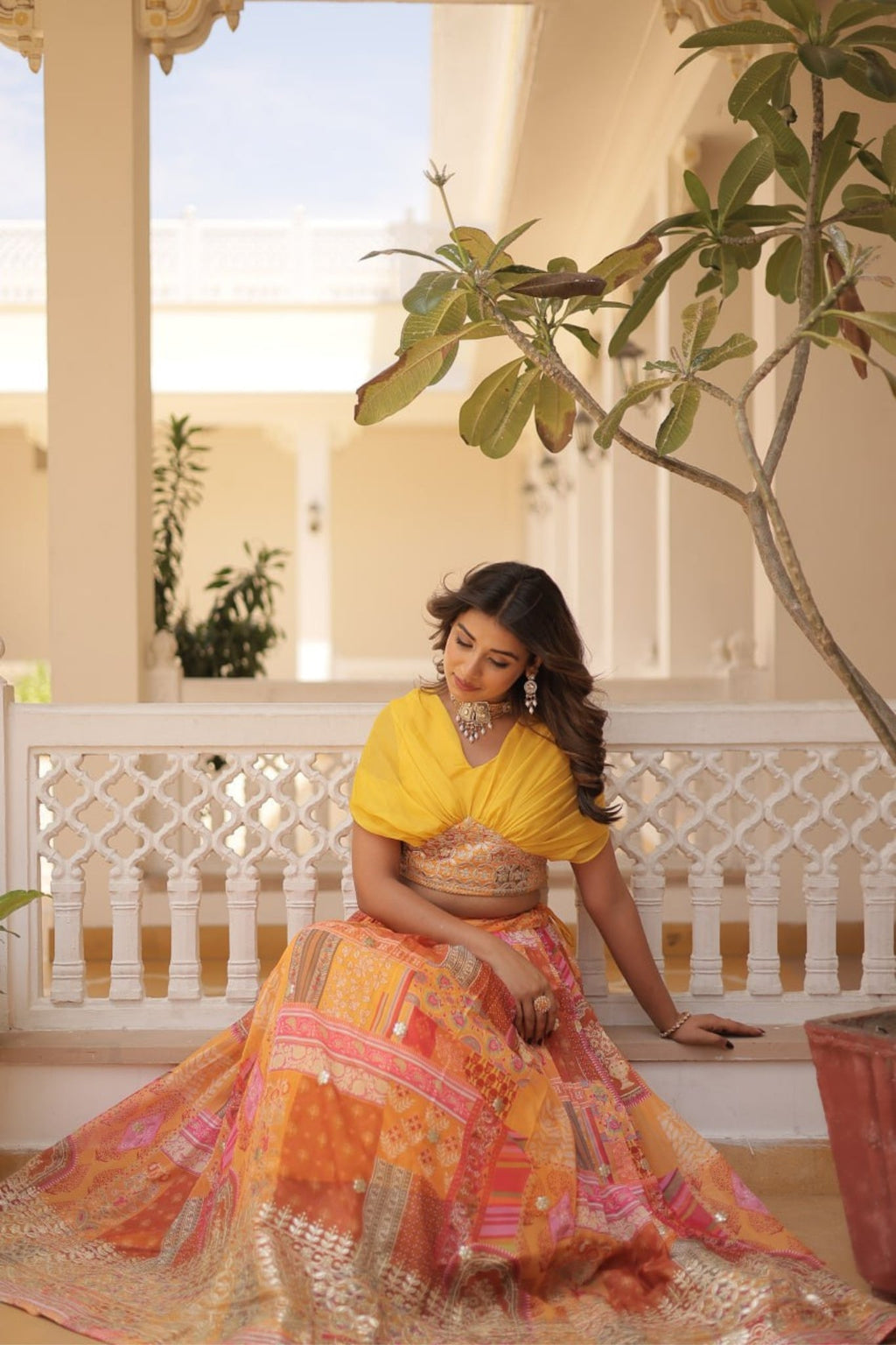 Stunning Printed With Foil Embroidery Work Lehenga Choli

