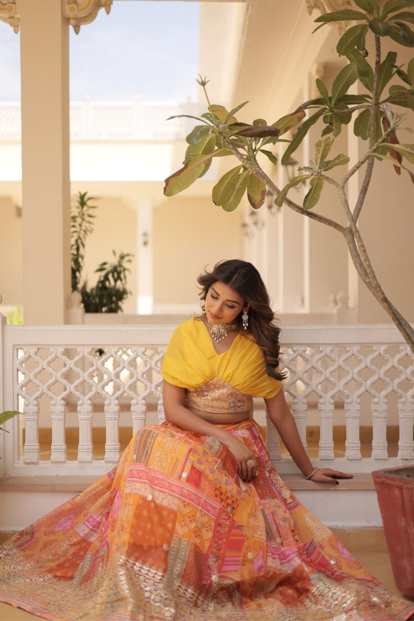 Stunning Printed With Foil Embroidery Work Lehenga Choli
