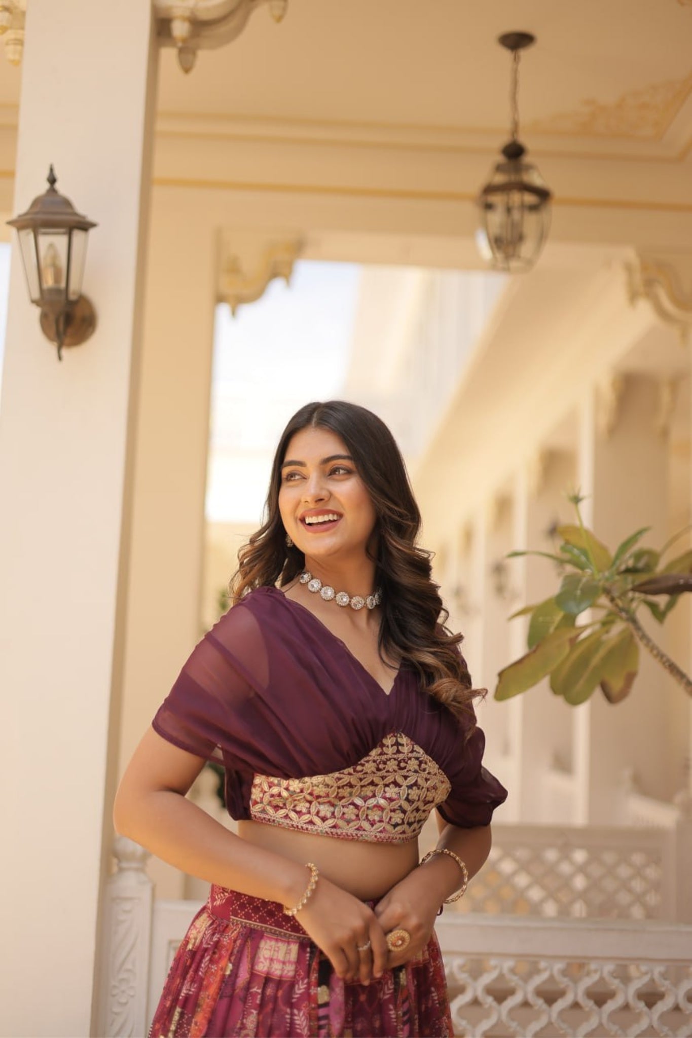 Stunning Printed With Foil Embroidery Work Lehenga Choli
