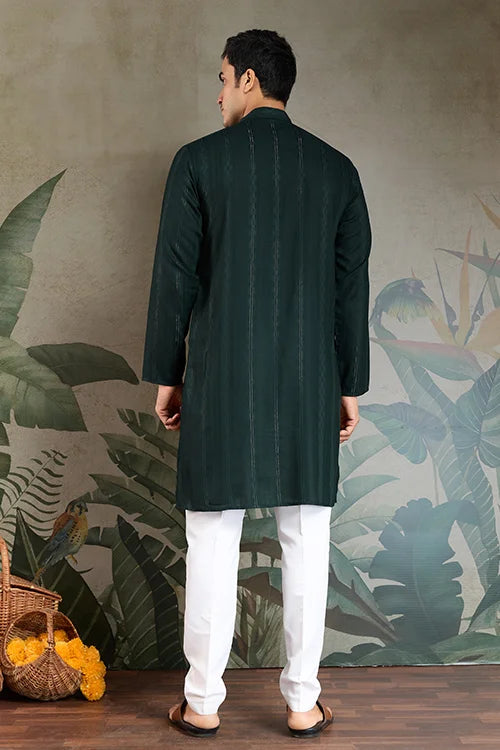 Traditional Green Kurta with Dupatta for Mens Wear