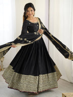 Pure Chinon Silk Thread with Sequence Work Women Gown Set
