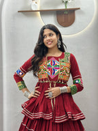 Premium Garba Night Pure Cotton Gamthi Lehenga Set
