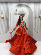 Premium Garba Night Pure Cotton Gamthi Lehenga Set
