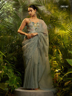 Royal Pure Tissue Ready-to-Wear Saree Collection with Embroidered Stitched Blouse
