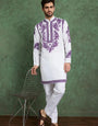 Purple Color Digital Printed Gents Kurta Pyjama
