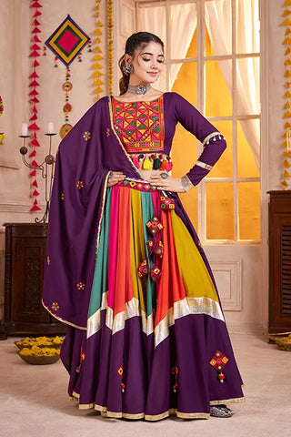 Gorgeous Purple with Multi Color Navratri Chaniya Choli Set