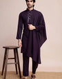 Purple Viscose Designer Kurta with Pant & Dupatta