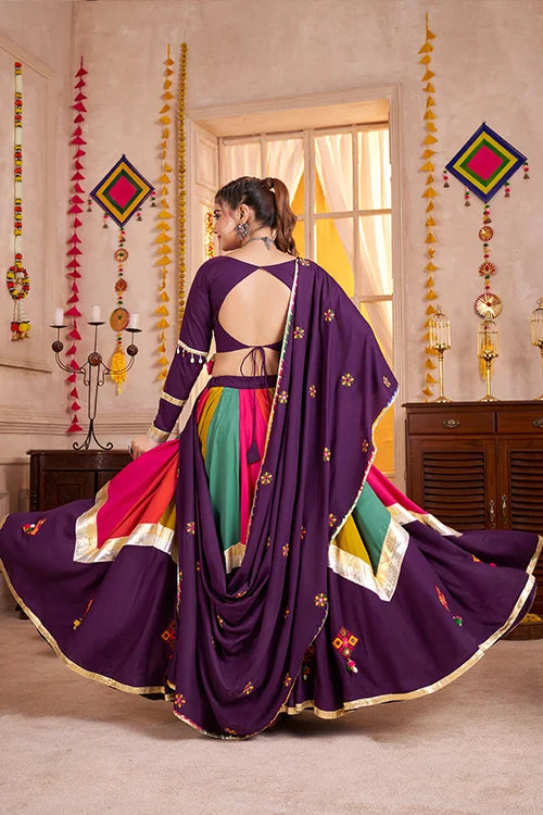 Gorgeous Purple with Multi Color Navratri Chaniya Choli Set