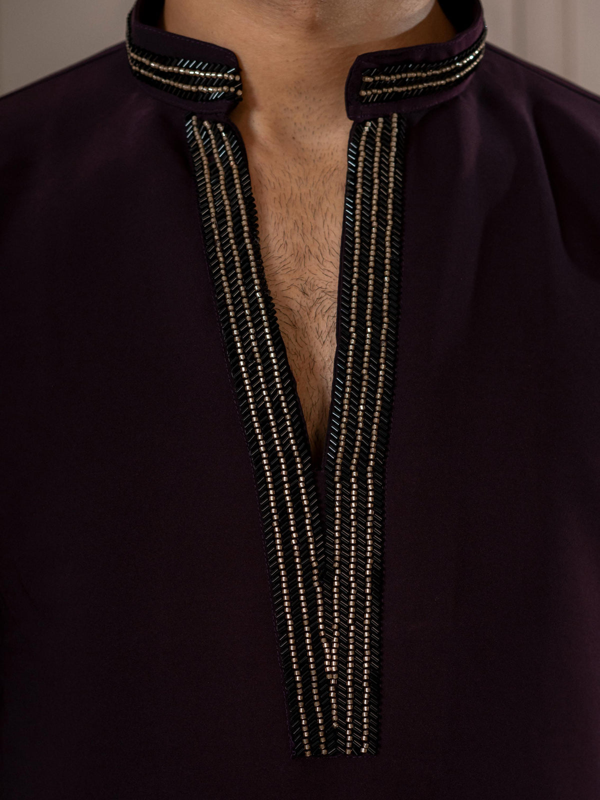 Bold Purple Armani Embroidered Mens Kurta | Tulip Designer

