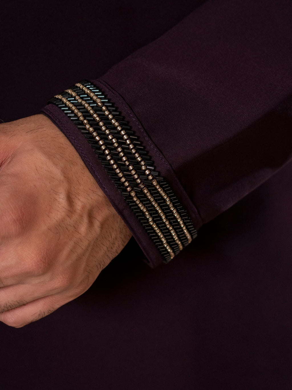 Bold Purple Armani Embroidered Mens Kurta | Tulip Designer
