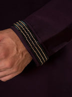 Bold Purple Armani Embroidered Mens Kurta | Tulip Designer
